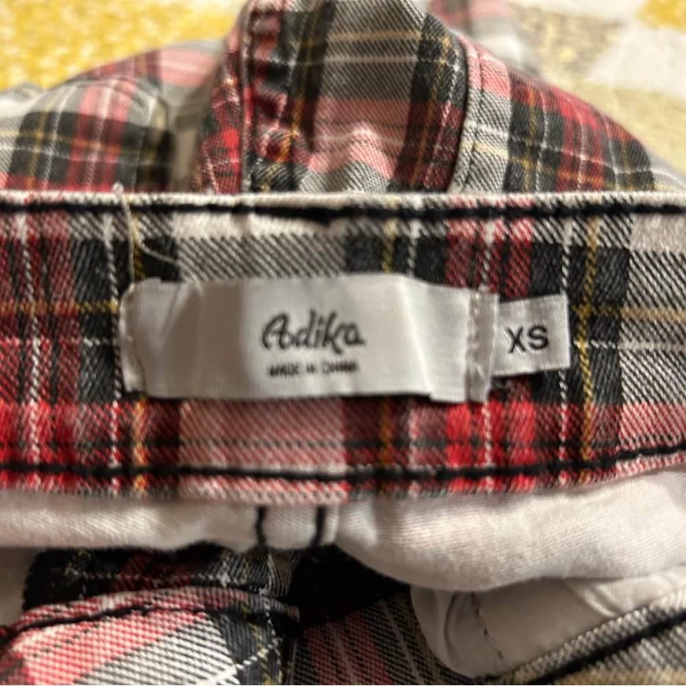 Adika Red and Black Plaid Cropped Pants